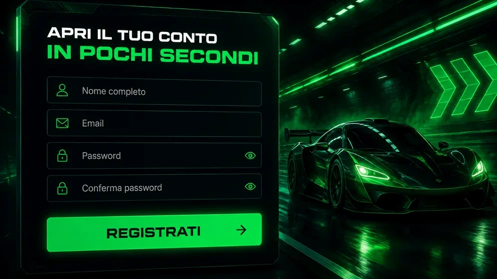 modulo di registrazione con campi email e password
